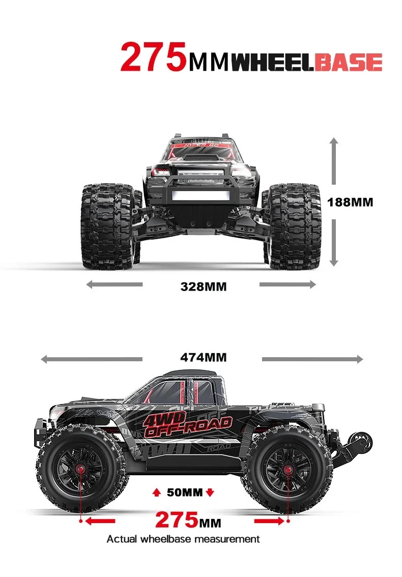 Mjx 10208 V2 Upgrades Brushless 1/10 Rc High-Speed Off-Road